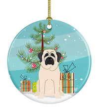 Load image into Gallery viewer, Merry Christmas Tree Mastiff White Ornament - Round Ceramic Ornament – Artist-Designed Keepsake Decoration BB4142CO1