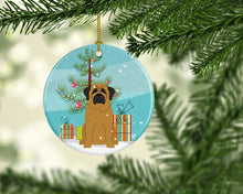 Load image into Gallery viewer, Merry Christmas Tree Mastiff Ornament - Round Ceramic Ornament – Artist-Designed Keepsake Decoration BB4143CO1