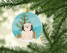 Load image into Gallery viewer, Merry Christmas Tree Lowchen Ornament - Round Ceramic Ornament – Artist-Designed Keepsake Decoration BB4144CO1