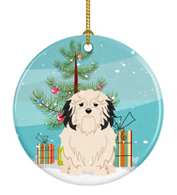 Load image into Gallery viewer, Merry Christmas Tree Lowchen Ornament - Round Ceramic Ornament – Artist-Designed Keepsake Decoration BB4144CO1