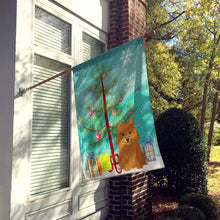Load image into Gallery viewer, Merry Christmas Tree Norwich Terrier Flag Canvas House Size BB4145CHF