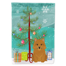 Load image into Gallery viewer, Merry Christmas Tree Norwich Terrier Flag Canvas House Size BB4145CHF