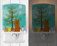 Load image into Gallery viewer, Merry Christmas Tree Karelian Bear Dog Ceramic Night Light BB4147CNL