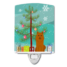 Load image into Gallery viewer, Merry Christmas Tree Karelian Bear Dog Ceramic Night Light BB4147CNL