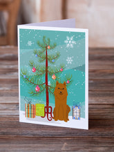 Load image into Gallery viewer, Merry Christmas Tree Karelian Bear Dog Greeting Cards Pack of 8