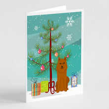 Load image into Gallery viewer, Merry Christmas Tree Karelian Bear Dog Greeting Cards Pack of 8