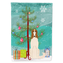 Load image into Gallery viewer, Merry Christmas Tree Borzoi Flag Canvas House Size BB4148CHF