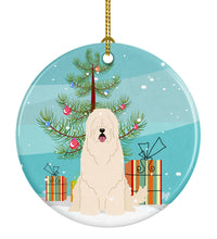 Load image into Gallery viewer, Merry Christmas Tree South Russian Sheepdog Ornament - Round Ceramic Ornament – Artist-Designed Keepsake Decoration BB4149CO1
