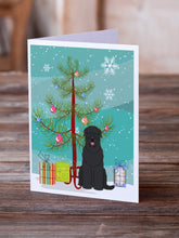 Load image into Gallery viewer, Merry Christmas Tree Black Russian Terrier Greeting Cards Pack of 8