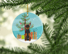 Load image into Gallery viewer, Merry Christmas Tree Manchester Terrier Ornament - Round Ceramic Ornament – Artist-Designed Keepsake Decoration BB4153CO1