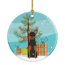 Load image into Gallery viewer, Merry Christmas Tree Manchester Terrier Ornament - Round Ceramic Ornament – Artist-Designed Keepsake Decoration BB4153CO1