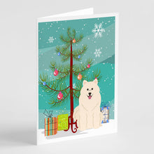 Load image into Gallery viewer, Merry Christmas Tree Samoyed Greeting Cards Pack of 8
