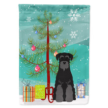 Load image into Gallery viewer, Merry Christmas Tree Standard Schnauzer Black Flag Canvas House Size BB4157CHF