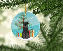 Load image into Gallery viewer, Merry Christmas Tree Standard Schnauzer Black Ornament - Round Ceramic Ornament – Artist-Designed Keepsake Decoration BB4157CO1