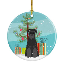 Load image into Gallery viewer, Merry Christmas Tree Standard Schnauzer Black Ornament - Round Ceramic Ornament – Artist-Designed Keepsake Decoration BB4157CO1