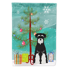 Load image into Gallery viewer, Merry Christmas Tree Standard Schnauzer Salt and Pepper Flag Canvas House Size BB4158CHF