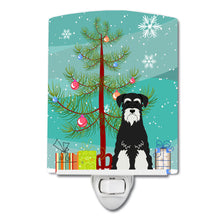 Load image into Gallery viewer, Merry Christmas Tree Standard Schnauzer Salt and Pepper Ceramic Night Light BB4158CNL
