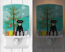 Load image into Gallery viewer, Merry Christmas Tree Standard Schnauzer Black Grey Ceramic Night Light BB4159CNL