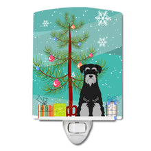 Load image into Gallery viewer, Merry Christmas Tree Standard Schnauzer Black Grey Ceramic Night Light BB4159CNL