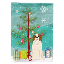 Load image into Gallery viewer, Merry Christmas Tree Saint Bernard Flag Canvas House Size BB4160CHF