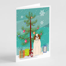 Load image into Gallery viewer, Merry Christmas Tree Saint Bernard Greeting Cards Pack of 8