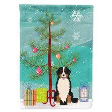 Load image into Gallery viewer, Merry Christmas Tree Bernese Mountain Dog Flag Canvas House Size BB4161CHF