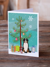 Load image into Gallery viewer, Merry Christmas Tree Bernese Mountain Dog Greeting Cards Pack of 8