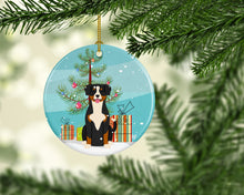 Load image into Gallery viewer, Merry Christmas Tree Entlebucher Ornament - Round Ceramic Ornament – Artist-Designed Keepsake Decoration BB4163CO1