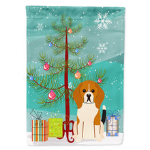Load image into Gallery viewer, Merry Christmas Tree Beagle Tricolor Flag Canvas House Size BB4165CHF