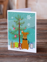 Load image into Gallery viewer, Merry Christmas Tree Airedale Greeting Cards Pack of 8