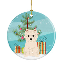 Load image into Gallery viewer, Merry Christmas Tree Westie Ornament - Round Ceramic Ornament – Artist-Designed Keepsake Decoration BB4167CO1