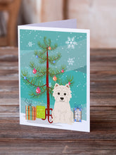 Load image into Gallery viewer, Merry Christmas Tree Westie Greeting Cards Pack of 8