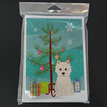 Load image into Gallery viewer, Merry Christmas Tree Westie Greeting Cards Pack of 8