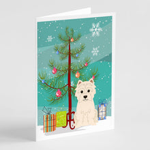 Load image into Gallery viewer, Merry Christmas Tree Westie Greeting Cards Pack of 8