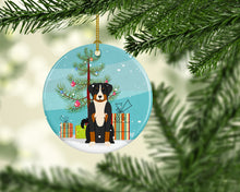 Load image into Gallery viewer, Merry Christmas Tree Appenzeller Sennenhund Ornament - Round Ceramic Ornament – Artist-Designed Keepsake Decoration BB4168CO1