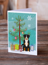 Load image into Gallery viewer, Merry Christmas Tree Appenzeller Sennenhund Greeting Cards Pack of 8