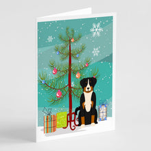 Load image into Gallery viewer, Merry Christmas Tree Appenzeller Sennenhund Greeting Cards Pack of 8