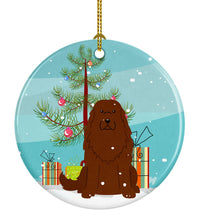 Load image into Gallery viewer, Merry Christmas Tree Caucasian Shepherd Dog Ornament - Round Ceramic Ornament – Artist-Designed Keepsake Decoration BB4175CO1
