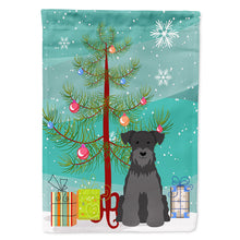 Load image into Gallery viewer, Merry Christmas Tree Miniature Schanuzer Black Flag Canvas House Size BB4176CHF