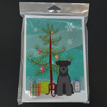 Load image into Gallery viewer, Merry Christmas Tree Miniature Schnauzer Black Greeting Cards Pack of 8