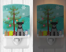 Load image into Gallery viewer, Merry Christmas Tree Miniature Schanuzer Black Silver Ceramic Night Light BB4177CNL