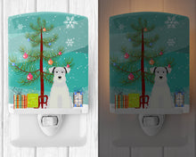 Load image into Gallery viewer, Merry Christmas Tree Miniature Schanuzer White Ceramic Night Light BB4178CNL