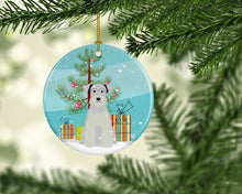 Load image into Gallery viewer, Merry Christmas Tree Miniature Schanuzer White Ornament - Round Ceramic Ornament – Artist-Designed Keepsake Decoration BB4178CO1