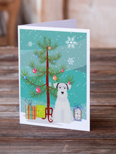 Load image into Gallery viewer, Merry Christmas Tree Miniature Schnauzer White Greeting Cards Pack of 8
