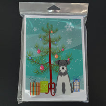 Load image into Gallery viewer, Merry Christmas Tree Miniature Schnauzer Salt and Pepper Greeting Cards Pack of 8