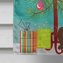 Load image into Gallery viewer, Merry Christmas Tree Chocolate Labrador Flag Canvas House Size BB4181CHF