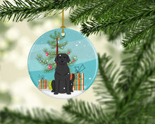 Load image into Gallery viewer, Merry Christmas Tree Black Labrador Ornament - Round Ceramic Ornament – Artist-Designed Keepsake Decoration BB4182CO1