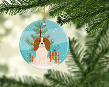 Load image into Gallery viewer, Merry Christmas Tree Cavalier Spaniel Ornament - Round Ceramic Ornament – Artist-Designed Keepsake Decoration BB4183CO1