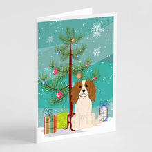 Load image into Gallery viewer, Merry Christmas Tree Cavalier Spaniel Greeting Cards Pack of 8