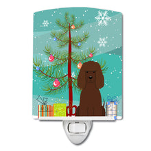 Load image into Gallery viewer, Merry Christmas Tree Irish Water Spaniel Ceramic Night Light BB4188CNL